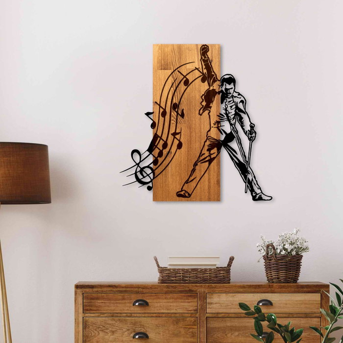 Wallity Mercury Escultura de pared en nogal y negro Wallity Mercury Escultura de pared en nogal y negro